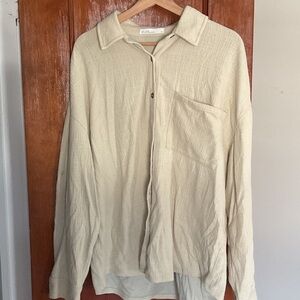 OAK + FORT Muted Sage Button-Down Shirt